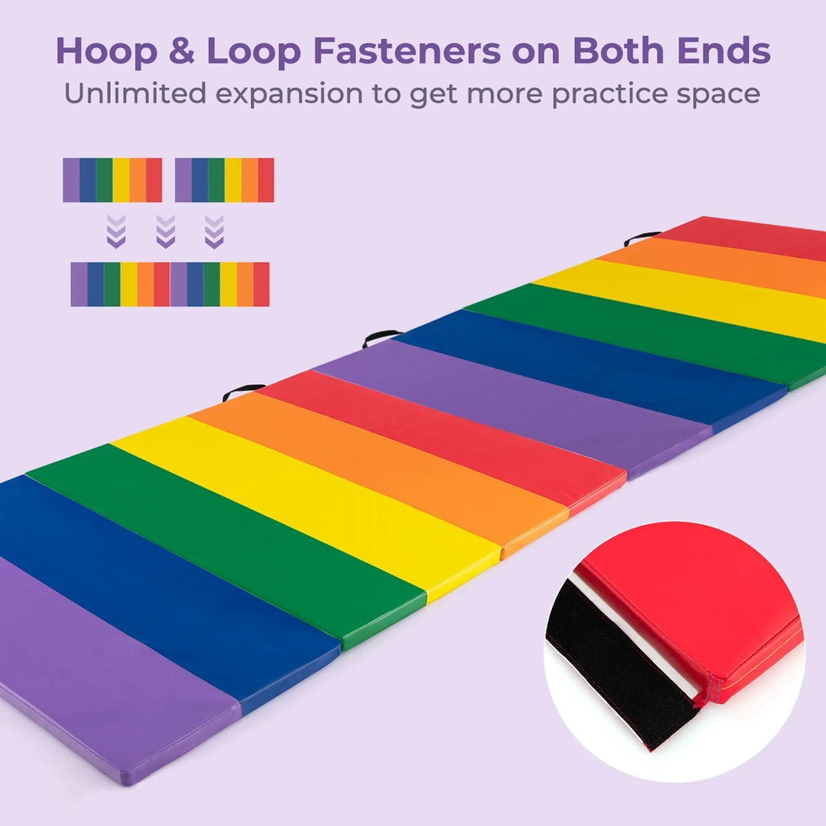 Costway Tri-Folding Gymnastics Mat 6' x 4' Tumbling Mat with Carrying Handles