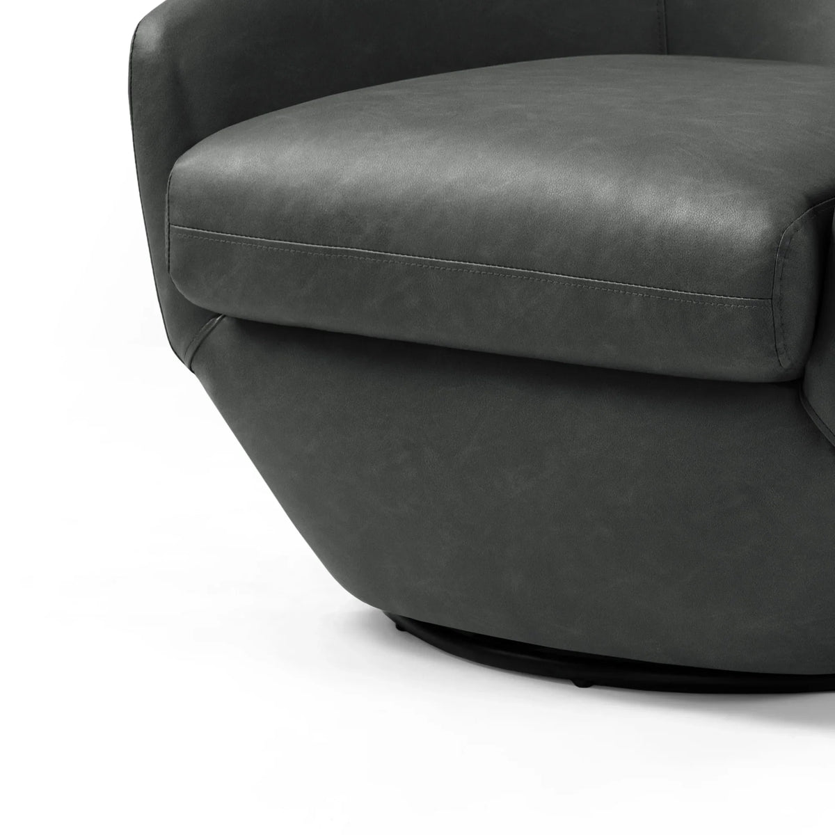 DREAMSIDEA Faux Leather Swivel Accent Chair Sets of 2 360" Swivel Barrel Chair,Swivel Club Sofa for Living Room, Bedroom, Office,Brown