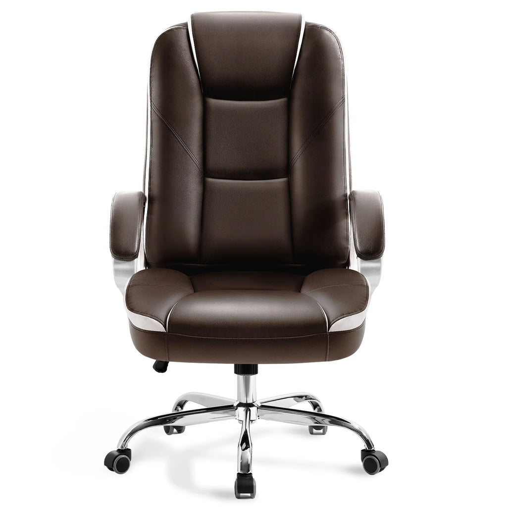 NEO CHAIR Home Office Chair, Heavy Duty Leather Office Chair, Ergonomic High Back Cushion Lumbar Back Support, Computer Desk Executive Chair for Work, 8 Hours Comfort, Jet Black