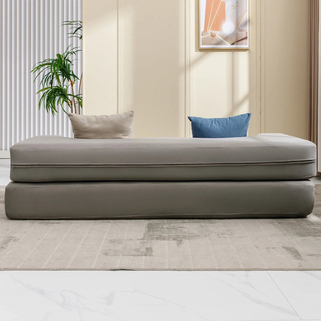 ZAFLY Full Size Convertible Futon Sofa Bed, Floor Sofa Bed Foldable, Foam Folding Mattress Sleeper, Cloth Fabrics Floor Couch Lounge Sleeper Bed for Living Room/Bedroom, Dark Grey