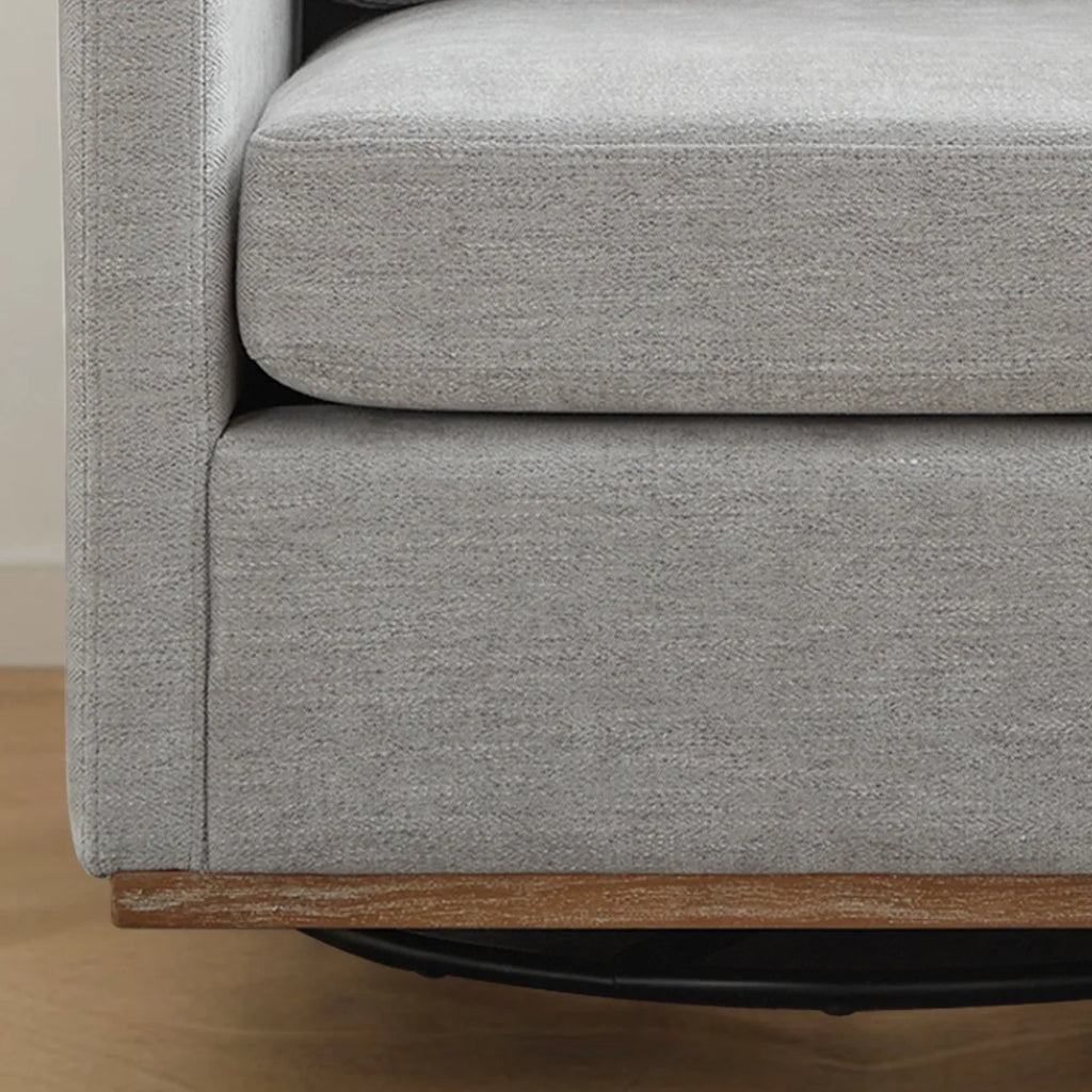 Swivel Accent Chair"360 Degree Square Swivel Chair for Living Room, Mid Century Modern Upholstered Swivel Barrel Chair,Comfy Sofa Armchairs for Bedroom,Nursery,Chenille(Beige)