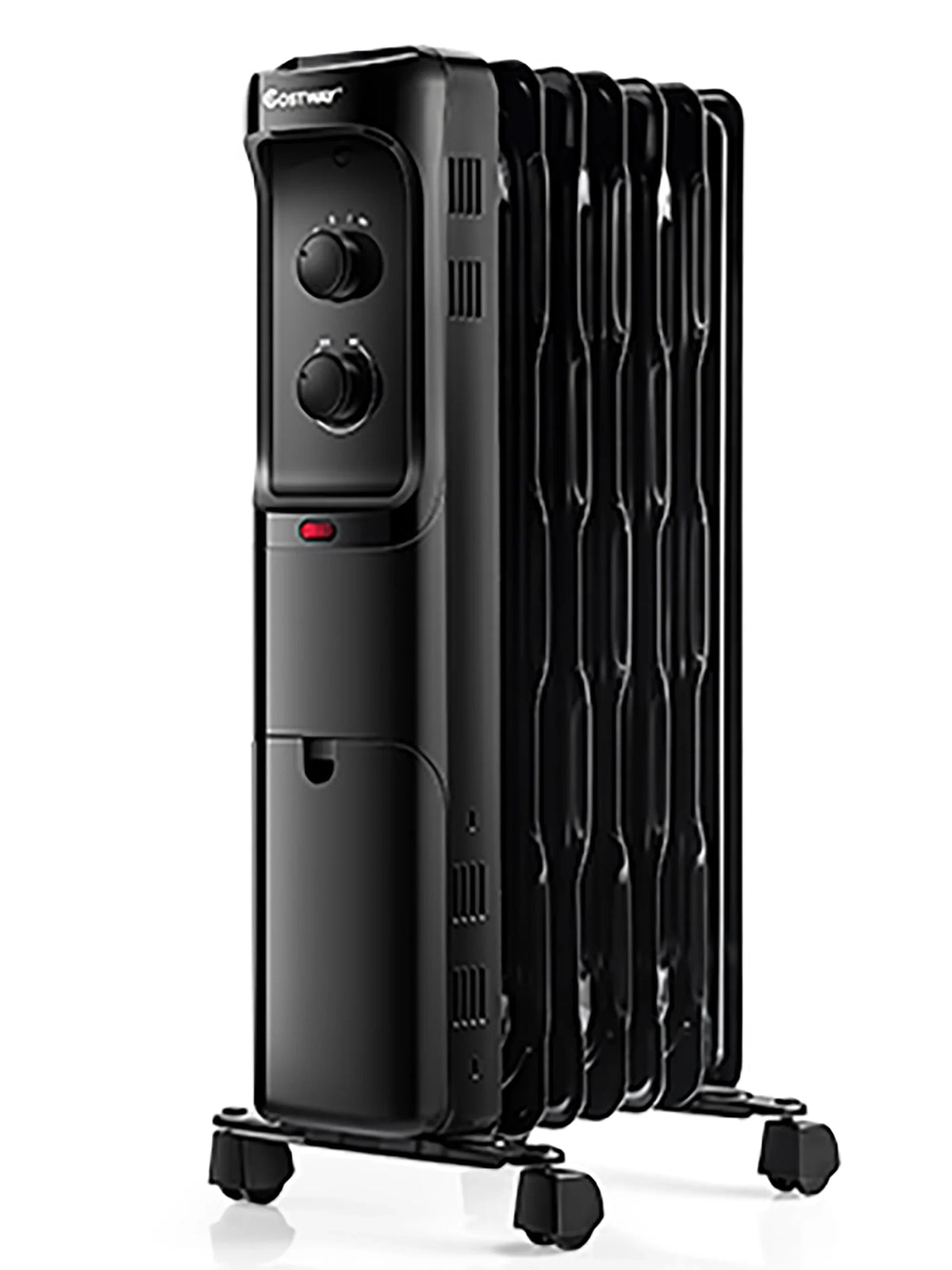 Costway 1500W Oil Filled Heater Portable Radiator Space Heater w/ Adjustable Thermostat White