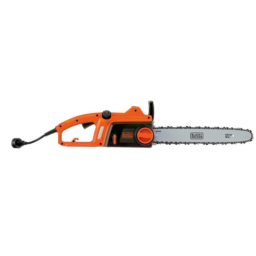 BLACK+DECKER 16" 12 Amp Corded Electric Chainsaw, Tool-Free Chain Tensioning, Auto-Oiling