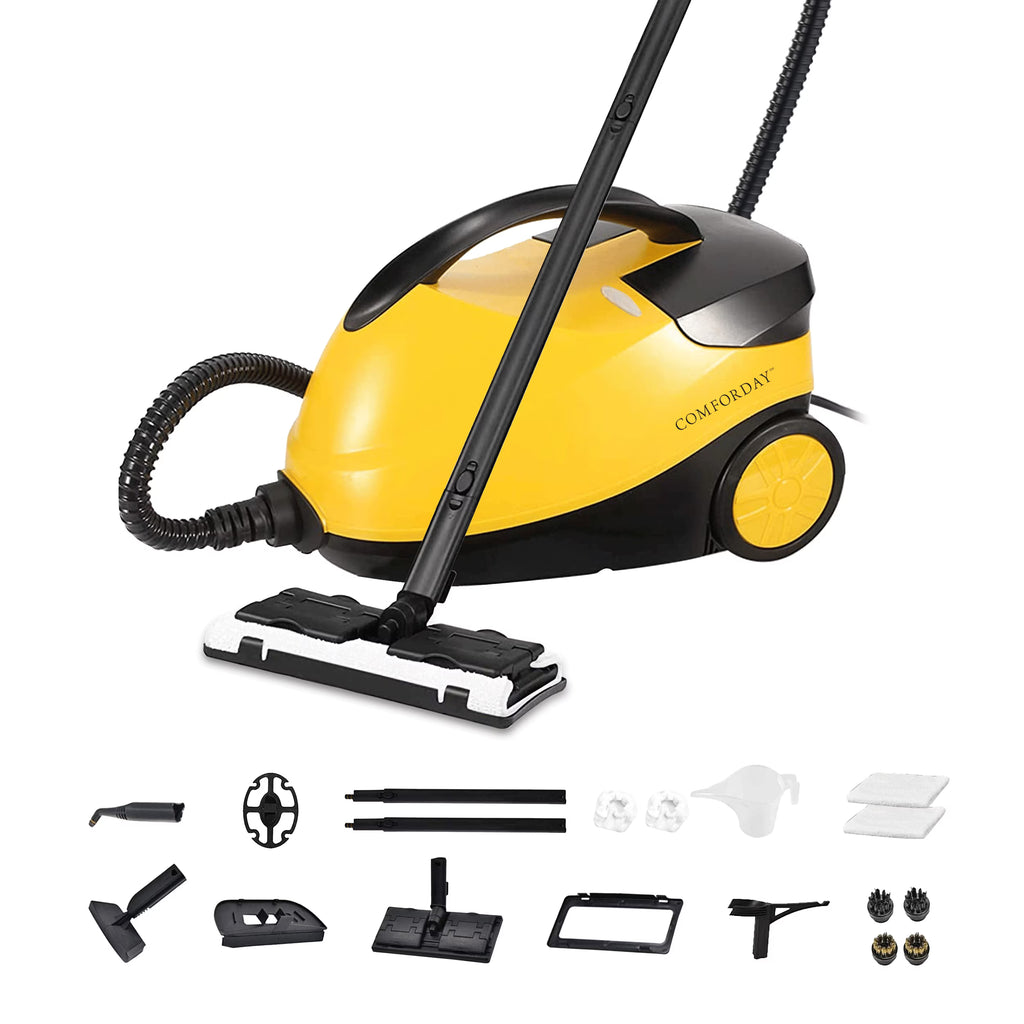 Comforday 1500W Multipurpose Steam Cleaner with 17 Piece Accessories, Household Steamer with 1.5L Tank