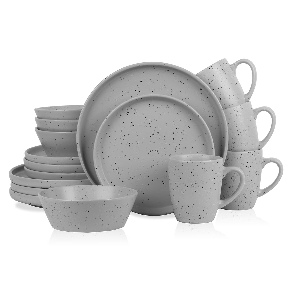Stone Lain Jade 32-Piece Dinnerware Set Stoneware, White