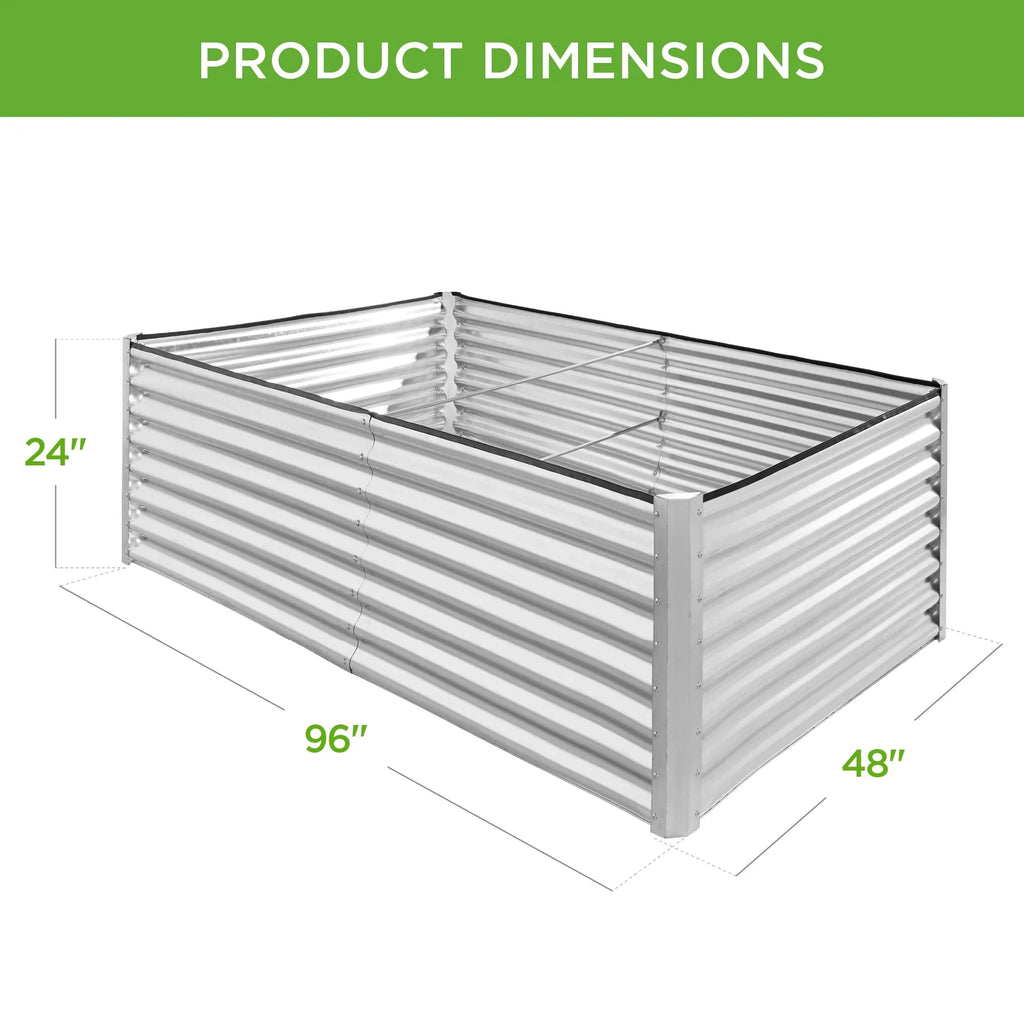 Best Choice Products 8x4x2ft Outdoor Metal Raised Garden Bed, Planter Box for Vegetables, Flowers, Herbs - Gray