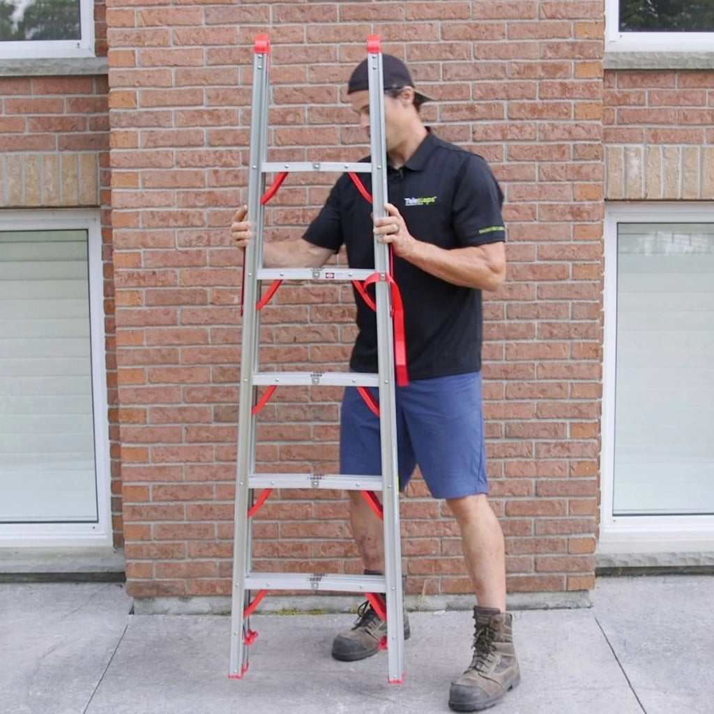 Telesteps 7ft Double-Sided STIK Step Ladder �C Folds to 4x4, 250lb (700FLD)