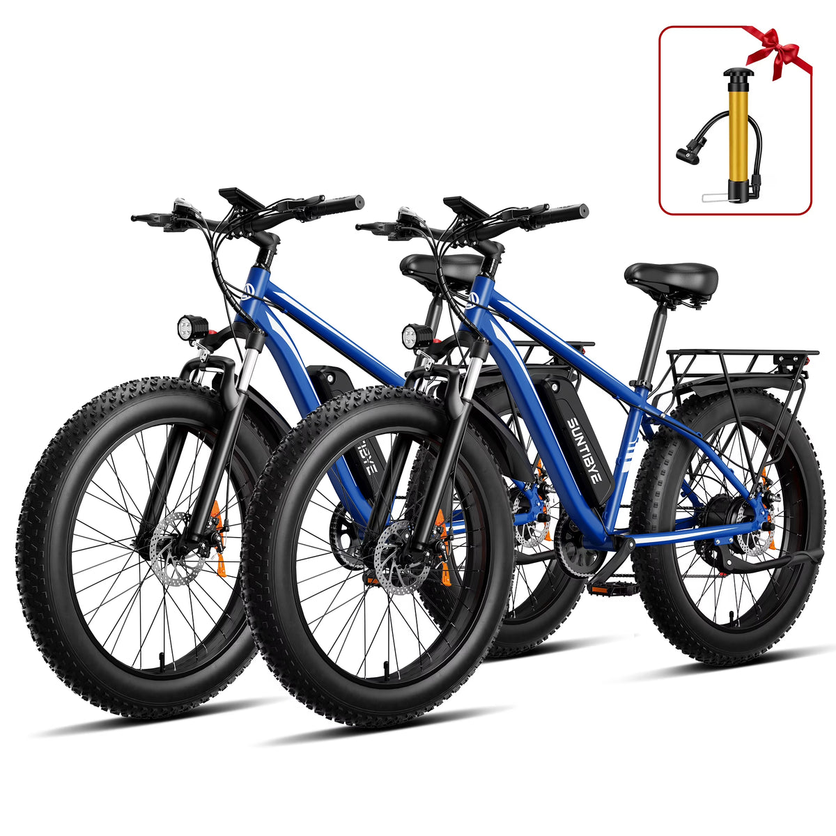 SUNTIBYE EB26 26" Fat Tire E Bike for Adults Set of 2, 1500W Electric Mountain Bikes, 28MPH Off-road Ebike, 48V 15Ah UL2849, Black
