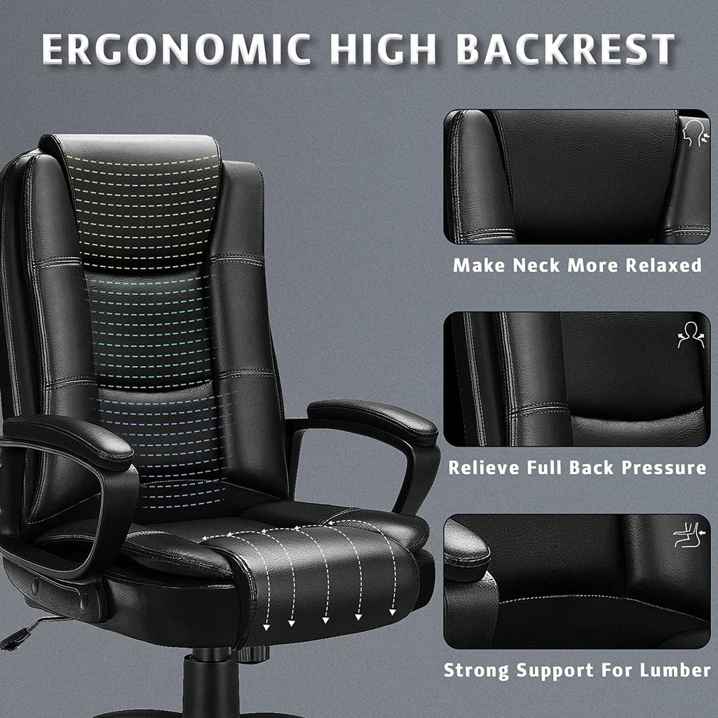 Waleaf Home Office Chair, 400LBS 8Hours Heavy Duty Design, Ergonomic High Back Cushion Lumbar Back Support, Computer Desk Chair, Big and Tall Chair for Work