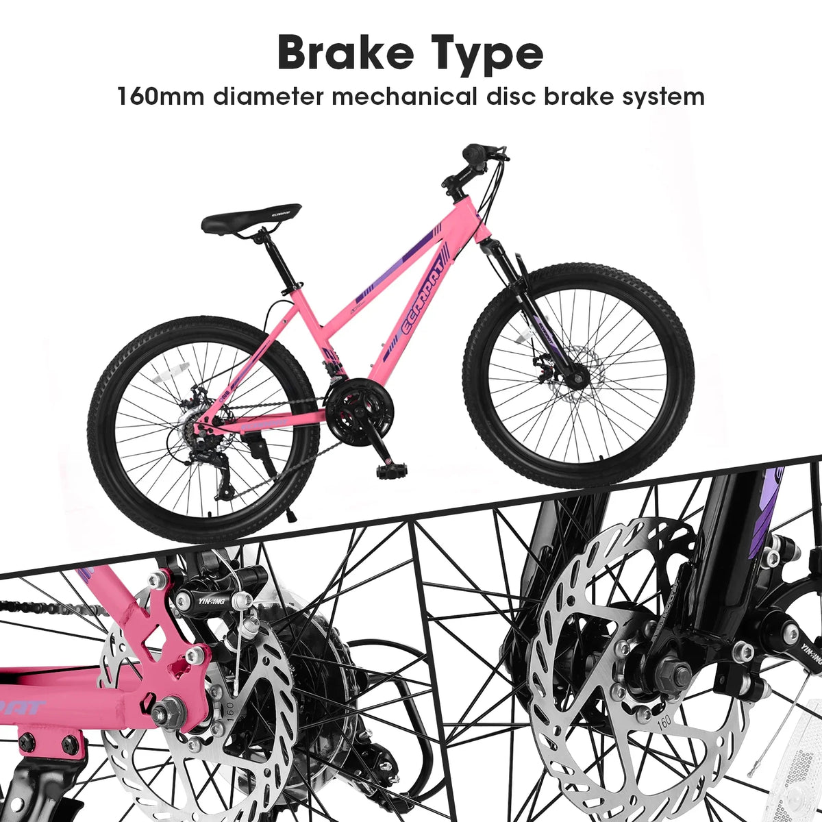 Ecarpat 26 Inch Mountain Bike Adults Womens Mountain Bicycles with Dual Disc Brakes Shimano 21-Speed Full Suspension MTB Bicycles for Outdoor Commuting Exercise, Multi Colors
