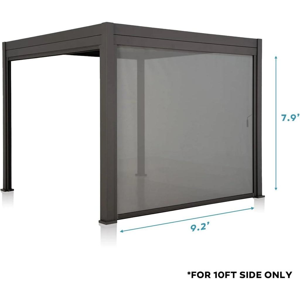Mirador 111S Pergola Accessories, 1/3 10' Side Aluminum Deco Wall Screen, Charcoal (Not Pergola)