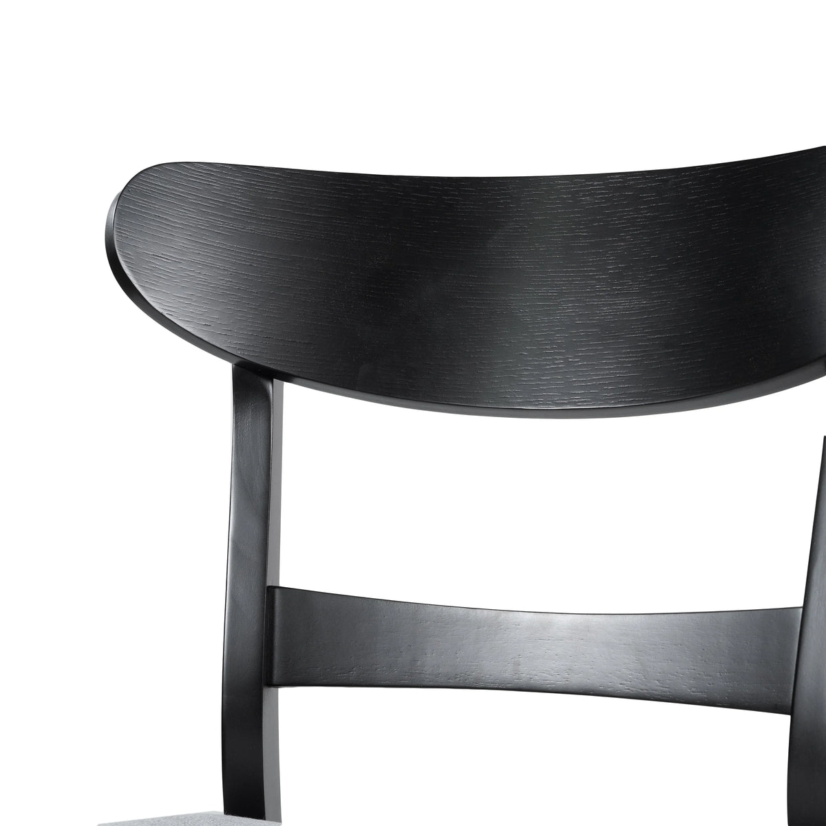 GDFSTUDIO Mid Century Modern Fabric Upholstered Rubberwood Dining Chairs, Set of 2, Dark Gray and Walnut