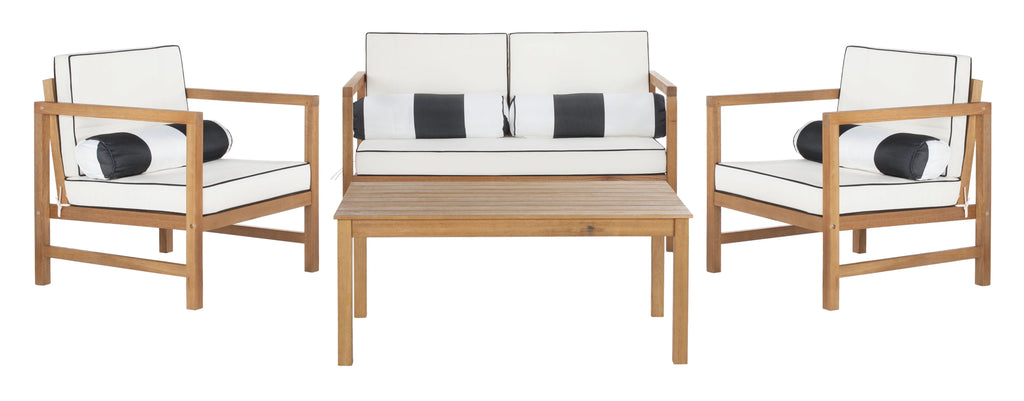 Safavieh Montez 4 Piece Outdoor Set with Accent Pillows
