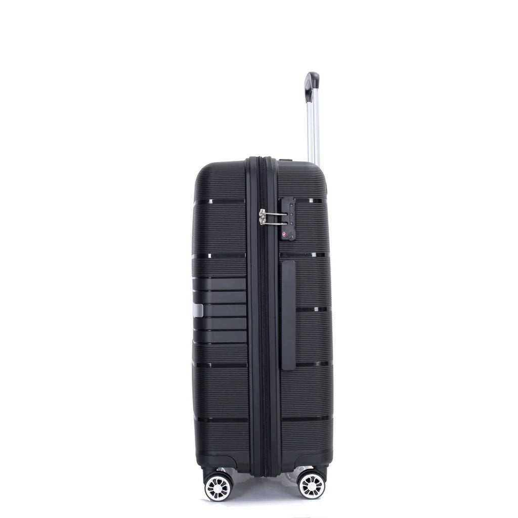 Lightweight PP Suitcase Sets with Spinner Wheels TSA Lock, Hardshell Luggage Sets for Travel Trips, 3-Piece Set (20in/24in/28in), Light Green