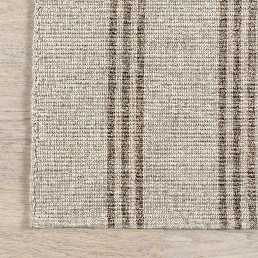 Rugs USA Hawthorn Striped Wool Area Rug, 4' x 6', Hawthorn Ivory