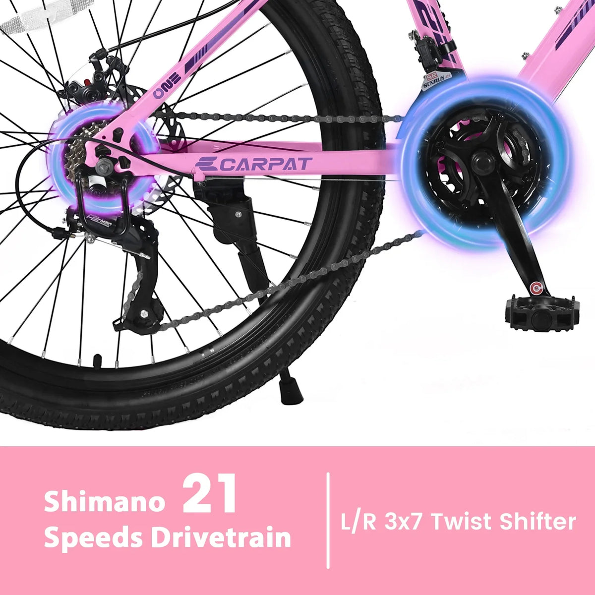 Ecarpat 26 Inch Mountain Bike Adults Womens Mountain Bicycles with Dual Disc Brakes Shimano 21-Speed Full Suspension MTB Bicycles for Outdoor Commuting Exercise, Multi Colors