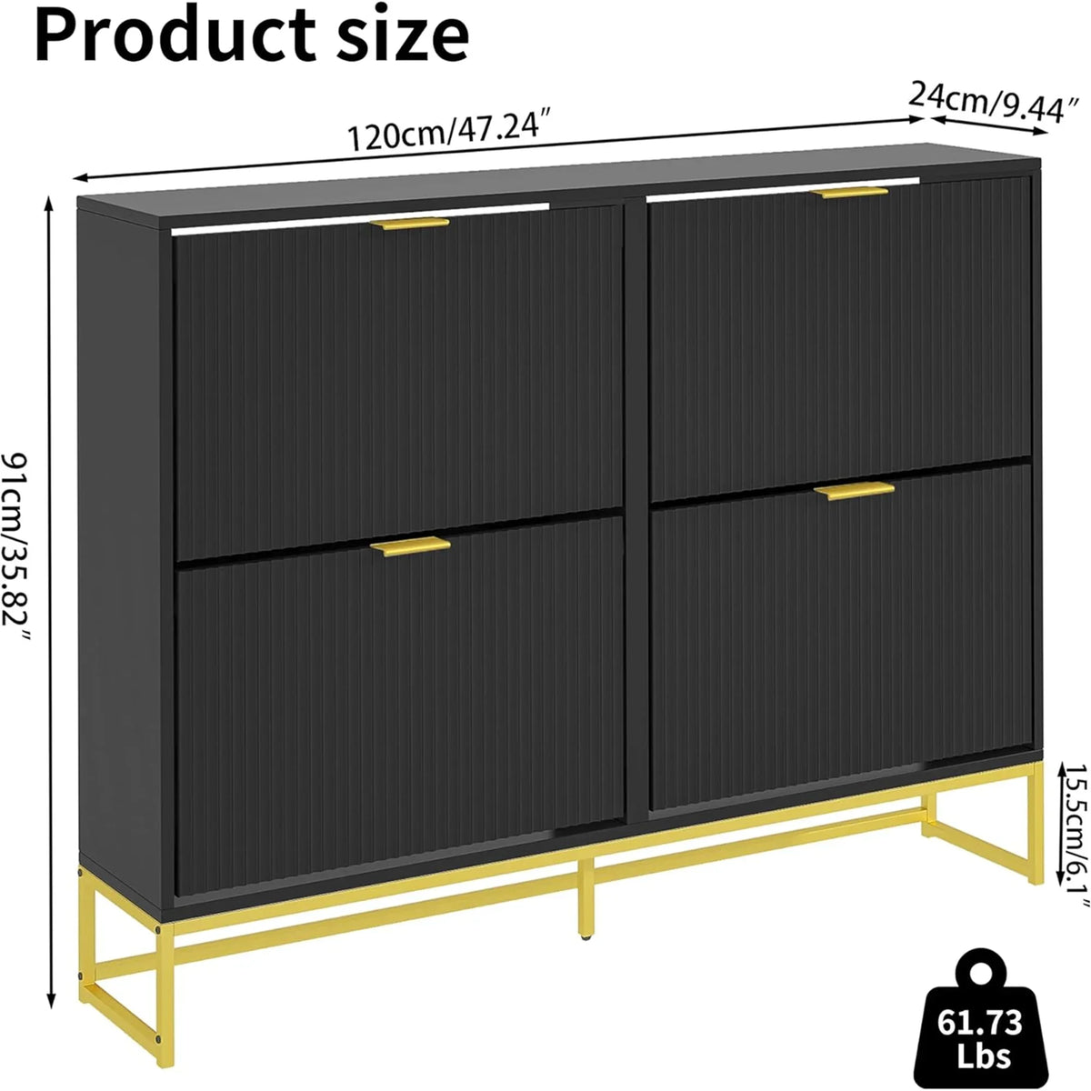 Oubayajia Modern Shoe Storage Cabinet, Wood Shoe Rack Organizer with 2 Flip Drawers, Freestanding Narrow Shoe Cabinet for Entryway Hallway, Natural