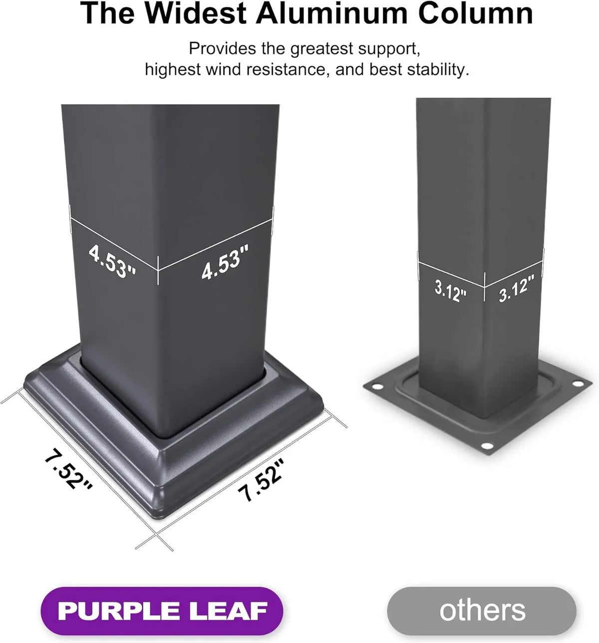 PURPLE LEAF 11'×18' Outdoor Louvered Pergola with Adjustable Hardtop Patio Pergola, Grey