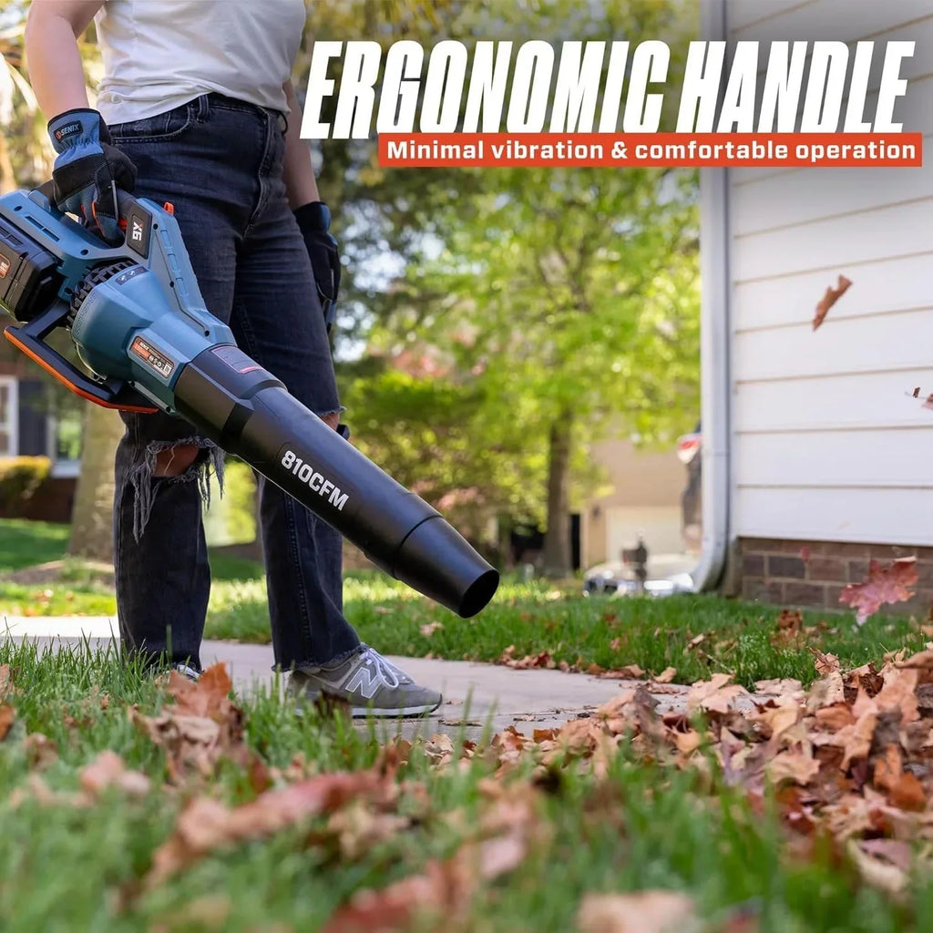 SENIX X6 60V Max* Brushless Cordless Leaf Blower with 4.0 Ah Battery and Charger, Variable Speed Up to 810CFM 170MPH, BLAX6-M1