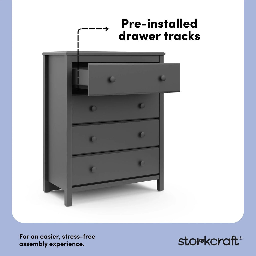 Storkcraft Alpine 4 Drawer Nursery Dresser, White