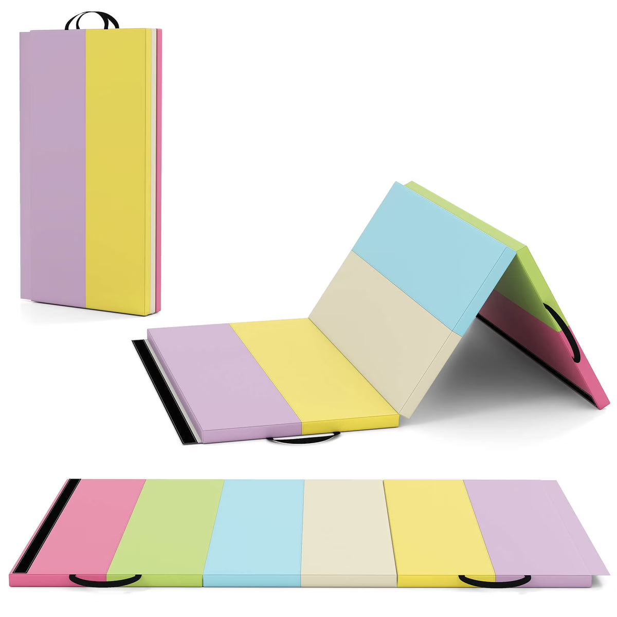 Costway Tri-Folding Gymnastics Mat 6' x 4' Tumbling Mat with Carrying Handles