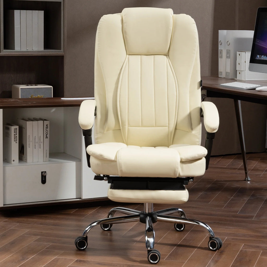 Kneading Massage Executive Office Chair With 40"-50" Heating, 160" Reclining Office Chair With Footrest, Ergonomic Chair With Backrest And 4 Mode Messgage Office Chair