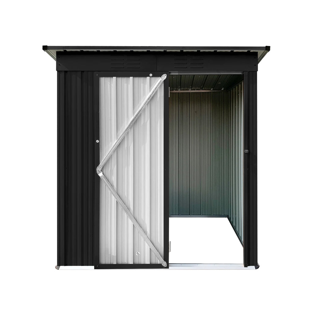 Aukfa Outdoor Storage Shed, 5 X 4 FT Metal Garden Shed, Waterproof Tool Shed for Backyard Patio, Brown