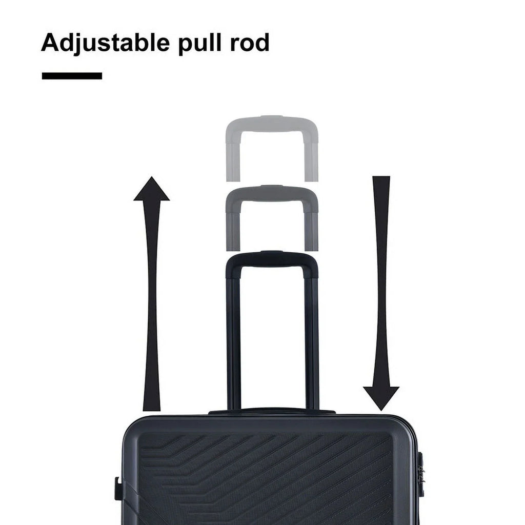 3 Piece Luggage Sets, ABS Lightweight Suitcase(20/24/28), Carry on Hard-Shell Luggage with 2 Hooks, Telescopic Handle, Spinner Wheels and TSA Lock, Yellow
