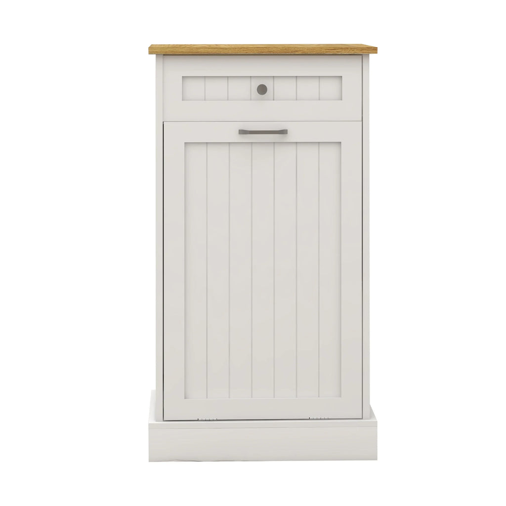 Tilt Out Trash Bin Cabinet 13 Gallon Pet Proof Trash Can Holder Kitchen Island Without Garbage Bin or Tilt Out Laundry Hamper,Hidden Trash can Cabinet Pull Out
