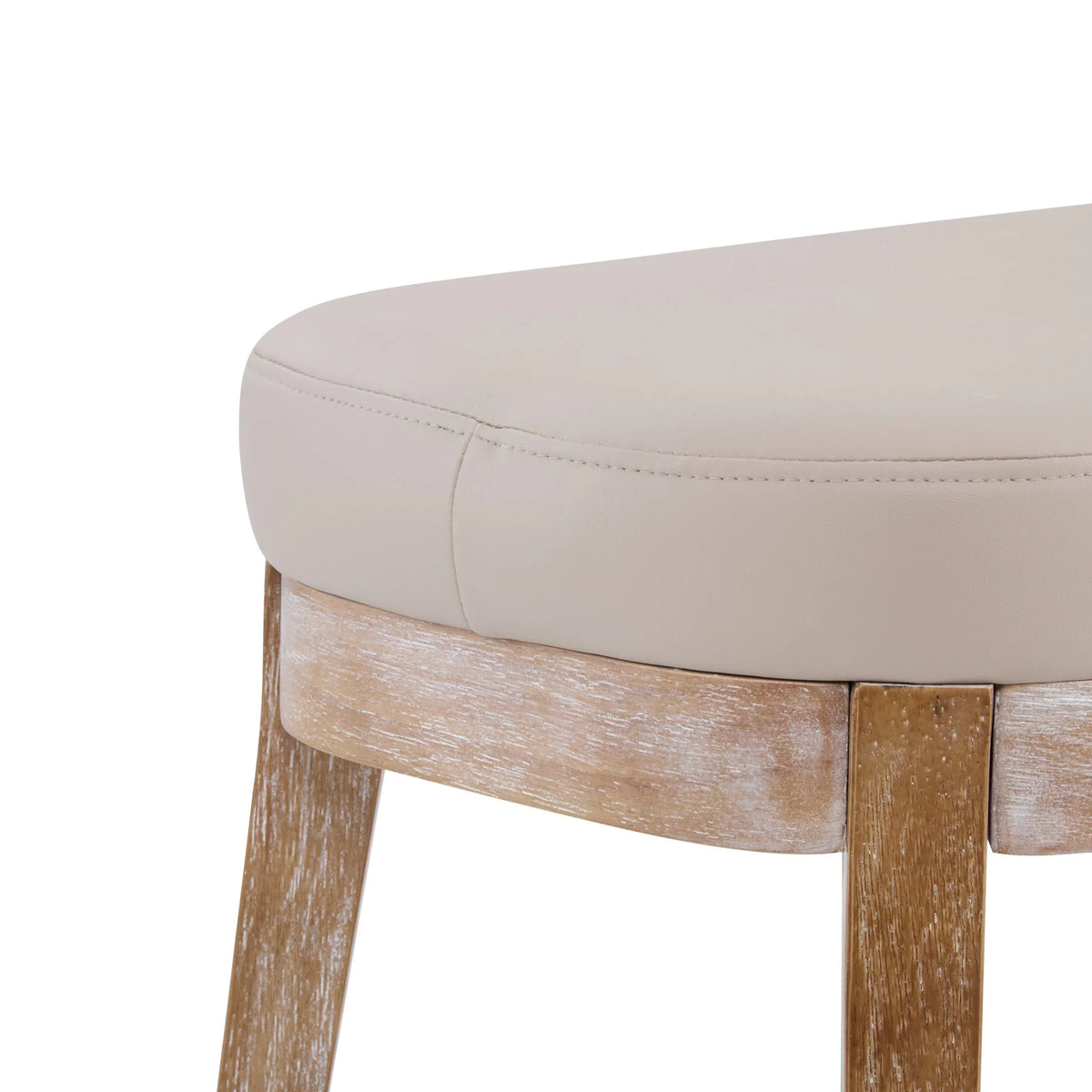 Eleanor Mid-century Upholstered Dining Bench, Entryway Bench with Solid Wood Frame, Beige
