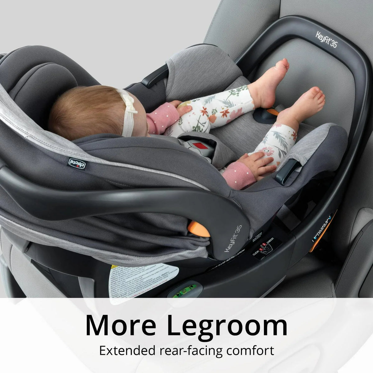 Chicco KeyFit 35 ClearTex 35 lbs Extended Use Infant Car Seat - Shadow (Black). New