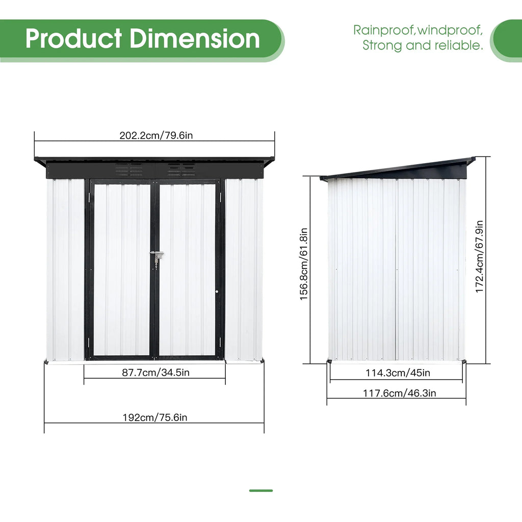 Aukfa Outdoor Storage Shed, 5 X 4 FT Metal Garden Shed, Waterproof Tool Shed for Backyard Patio, Brown