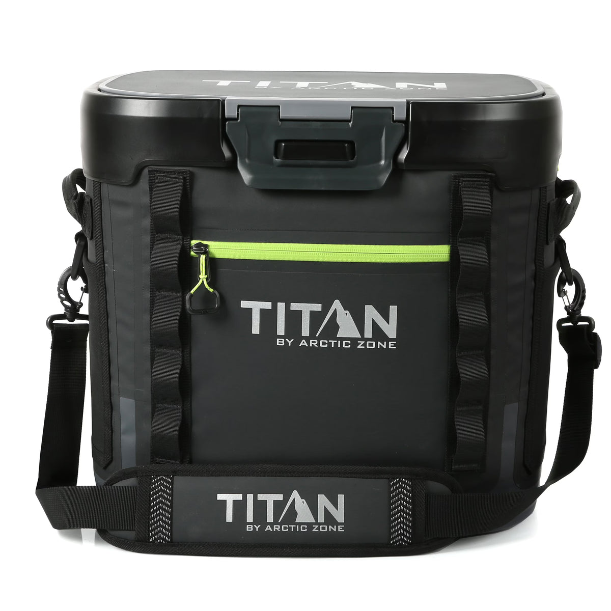 Titan by Arctic Zone 36 Can, 24 Quart Welded Soft Cooler with Waterproof Exterior & Leak Proof Latch, Black