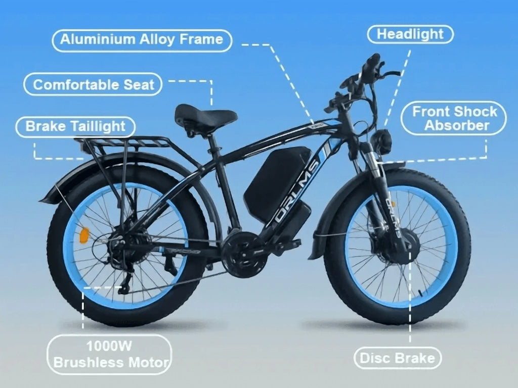 (US in Stock) 5000W Peak Dual Motor Electric Bike for Adults, 60V 25AH Removable Battery Ebike, 50MPH AWD 21-Speed Mountain Snow E-Bike with 26" x 4.0 Fat Tire, Long Range Mountain Off-Road EBikes