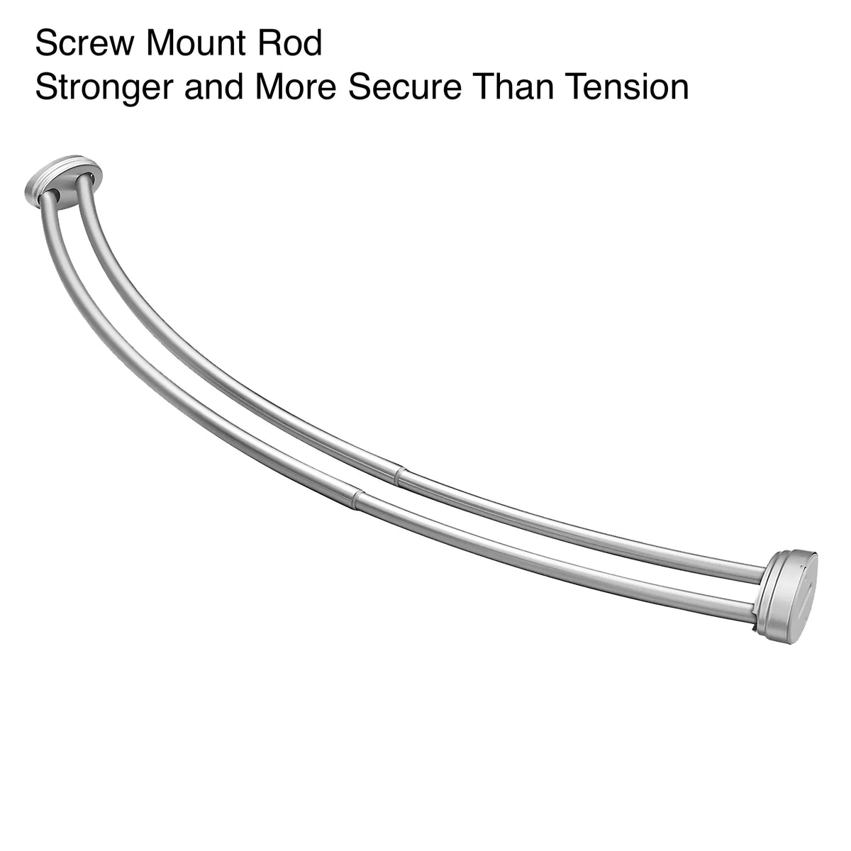Utopia Alley Rustproof Wall Mounted Aluminum Double Curved Shower Curtain Rod, Screw Mount Rod, Secure Than Tension, Adjustable Shower Rod from 45" to 72", Includes shower liner & hooks (Bronze)