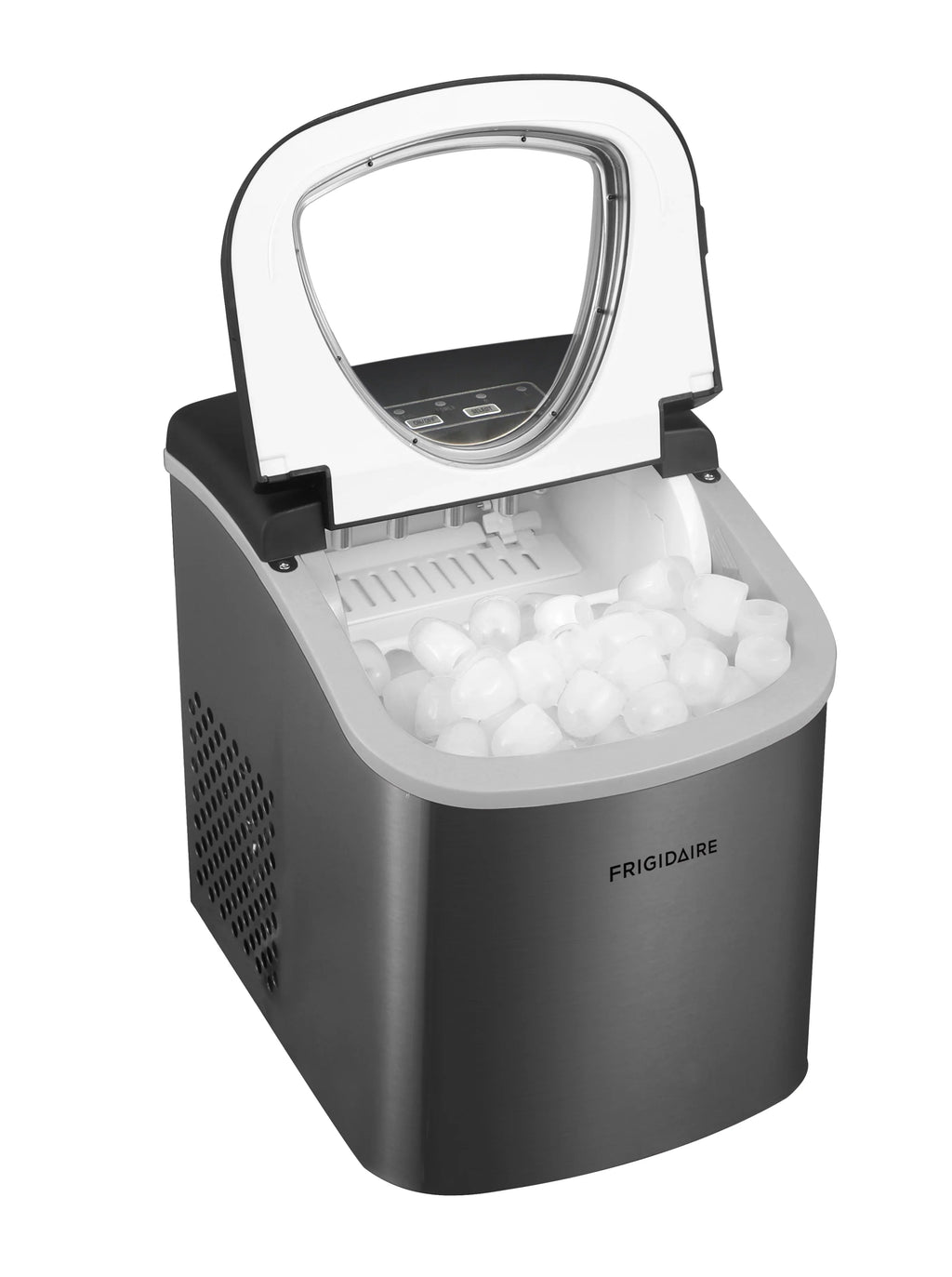 Frigidaire, 26 lbs. Ice Maker, Bullet-Shaped Ice, Stainless Steel, EFIC130