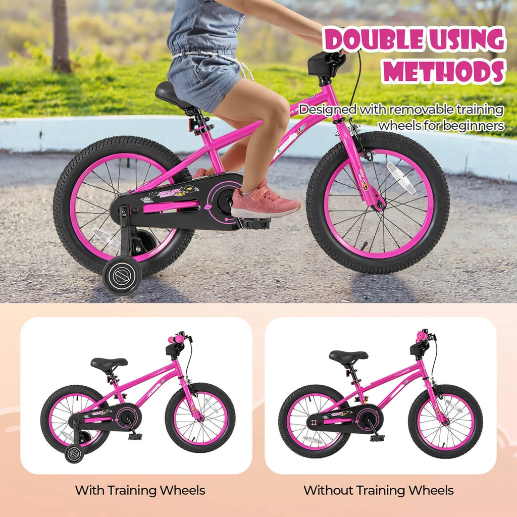 Costway 16-Inch Kid’s Bike for 4-7 Years Old with Adjustable Saddle & Anti-slip Handlebar Black