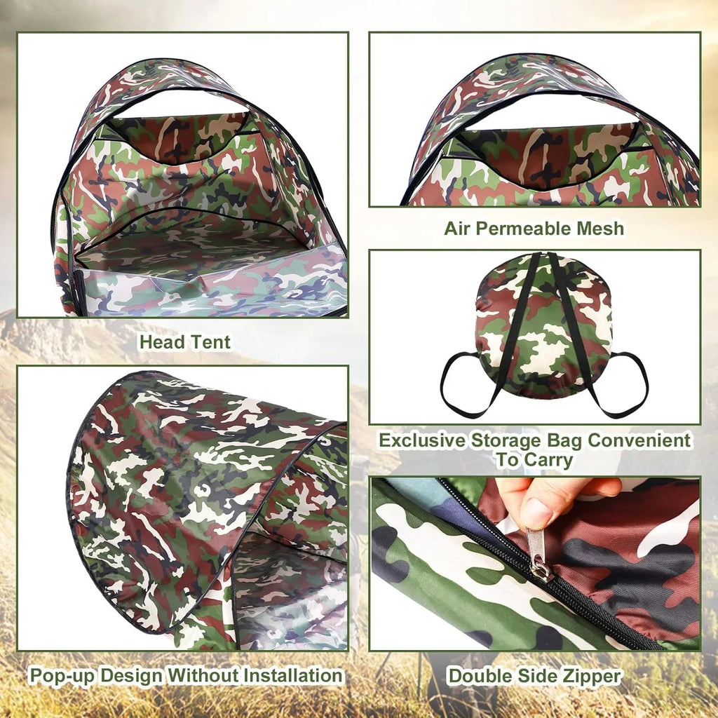 Breling Bivy Sack Waterproof Single Person Pop up Bivy Bag Cover Tent Sleeping Cover with Head Lightweight Warm Tent Windproof Anti Mosquito for Camping Hiking Backpacking Hunting Outdoor Survival