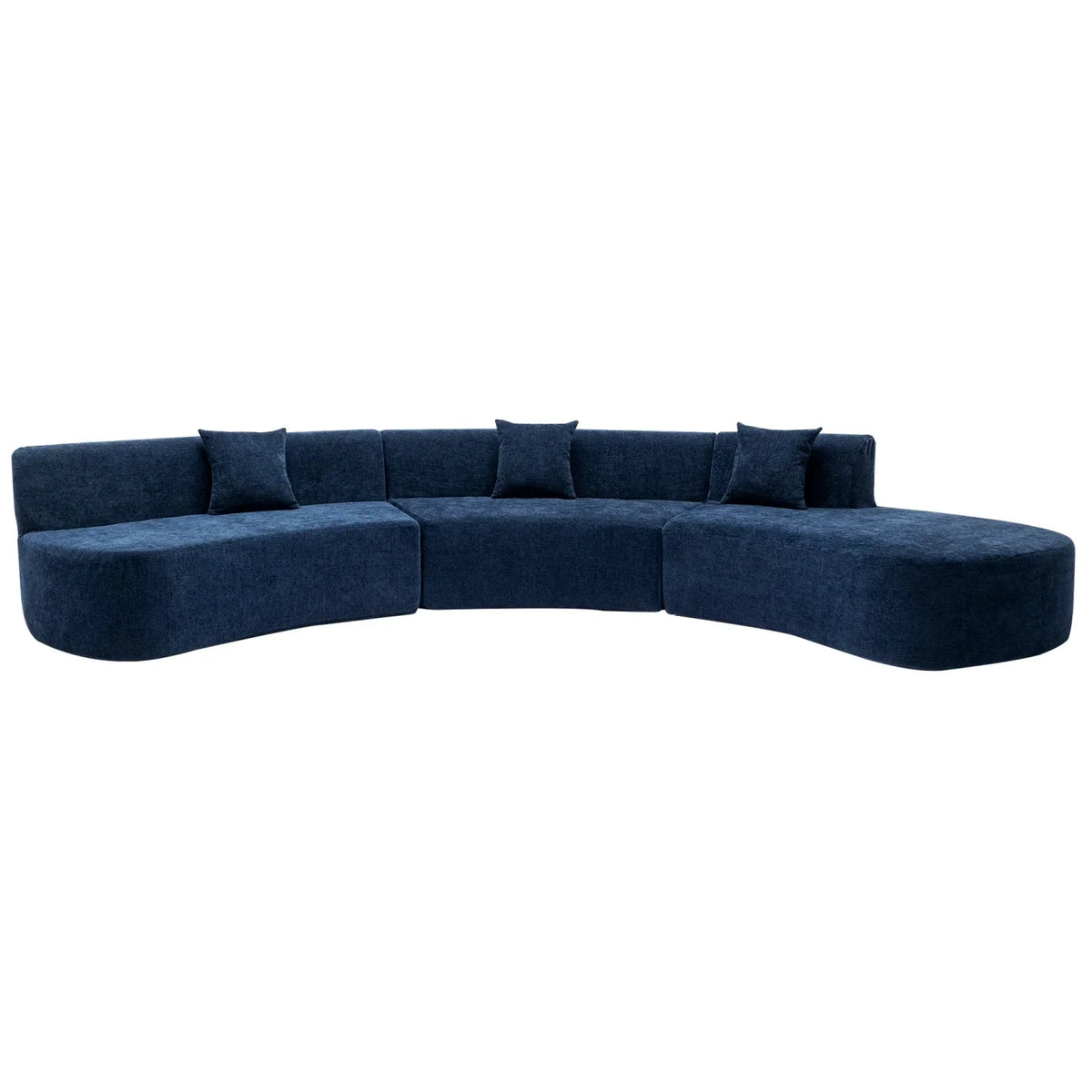 Harper & Bright Designs Modern Curved Floor Sofa Set, Modular Sectional Sponge Couch for Living Room, 2 PC Free Combination No Assembly Foam-Filled Sofa, Beige