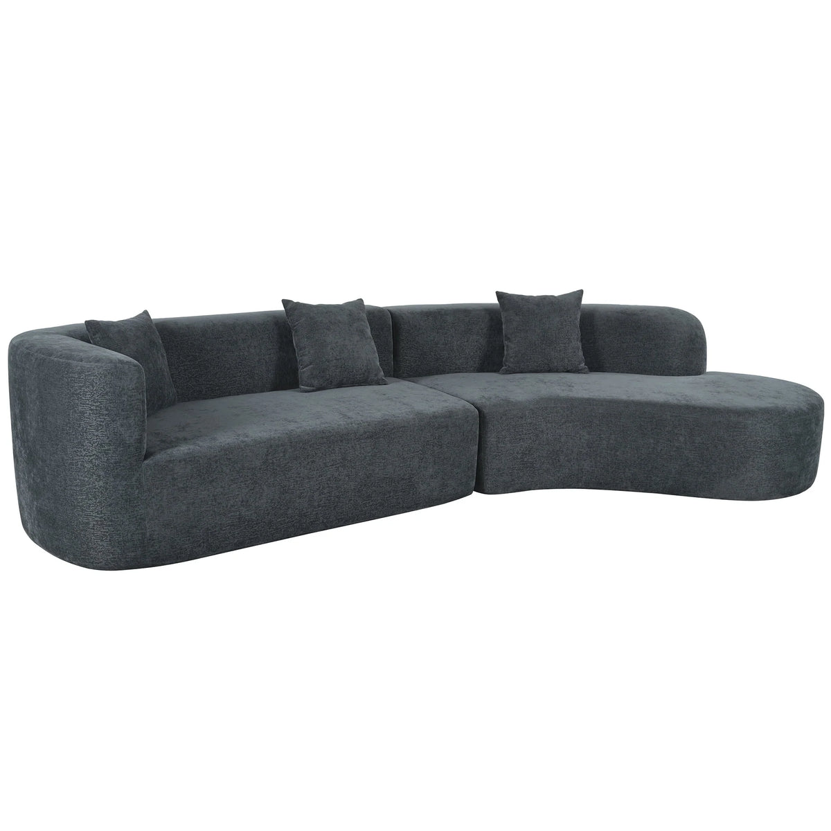 Harper & Bright Designs Modern Curved Floor Sofa Set, Modular Sectional Sponge Couch for Living Room, 2 PC Free Combination No Assembly Foam-Filled Sofa, Beige