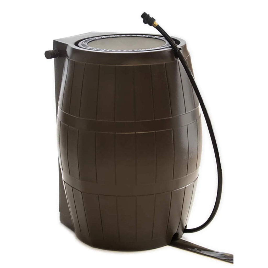 FCMP Outdoor RC4000 Raincatcher 50 Gallon Rain Catcher Barrel, Brown