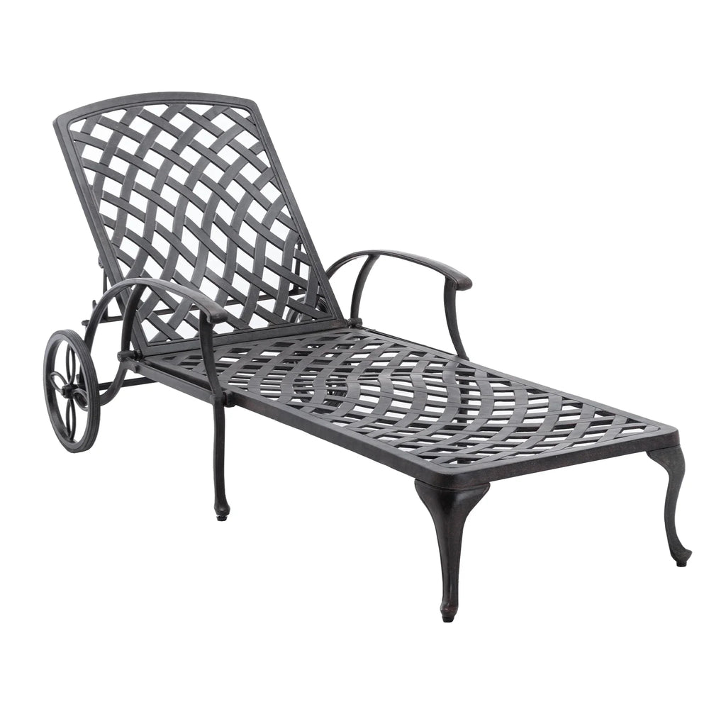 Homefun Aluminum Weatherproof Outdoor Chaise Lounge, Antique Bronze