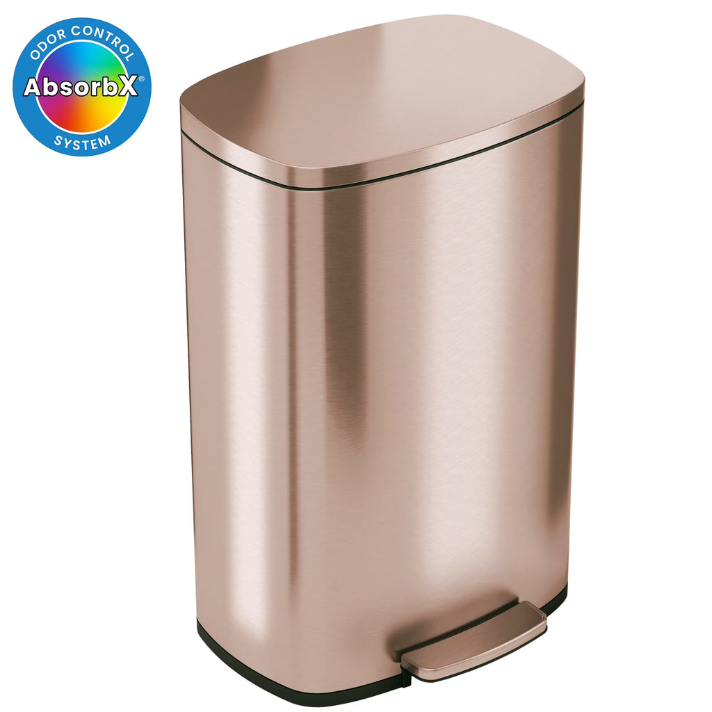 iTouchless SoftStep Stainless Steel Indoor Step Trash Can with Lid 13.2 Gallon Silver (PC13RSS)