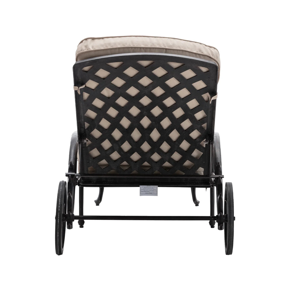 Homefun Aluminum Weatherproof Outdoor Chaise Lounge, Antique Bronze