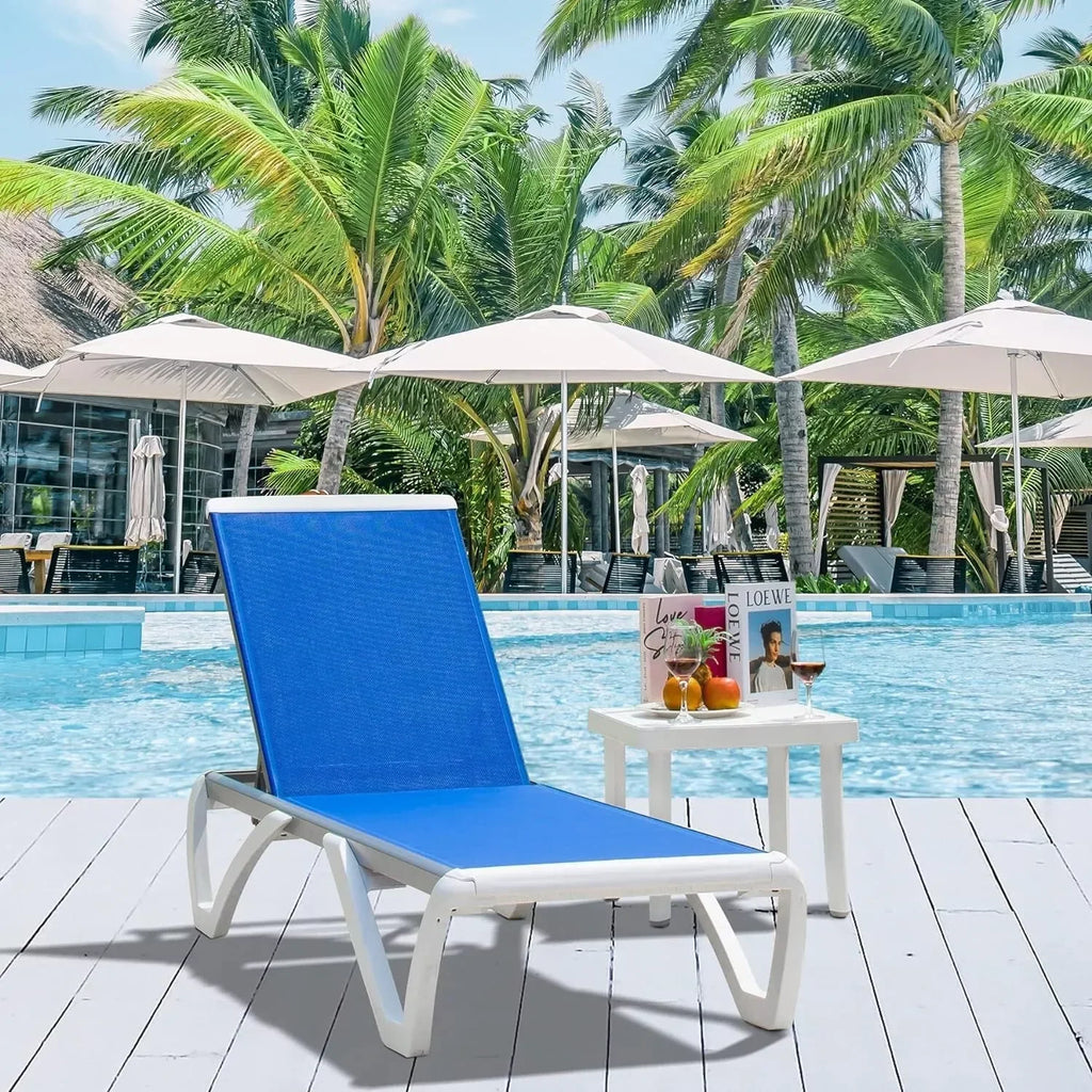 Domi Outdoor Living Chaise Lounge Chair Aluminum Adjustable Pool Lounge Chair"With All-Weather Textilene for Deck, Lawn, Backyard "1 Grey Chair"