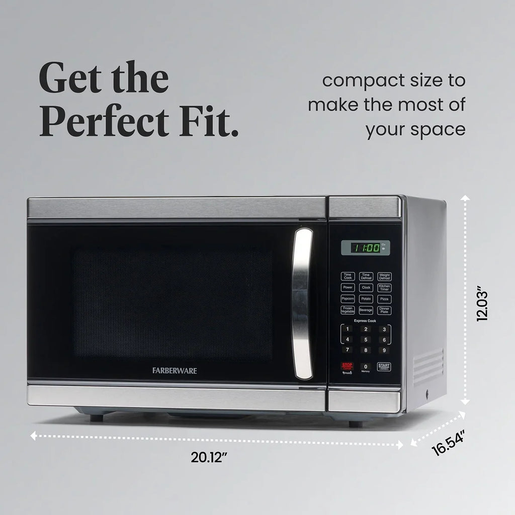 Farberware Countertop Microwave Oven with LED Lighting & Child Lock, 0.7 Cu Ft Black
