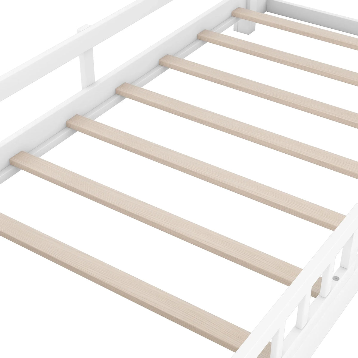 Euroco Wood Twin Size Platform Bed with Storage Headboard, Shelves and LED Light for Kids, Gray