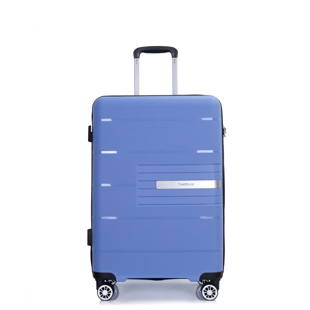 Lightweight PP Suitcase Sets with Spinner Wheels TSA Lock, Hardshell Luggage Sets for Travel Trips, 3-Piece Set (20in/24in/28in), Light Green