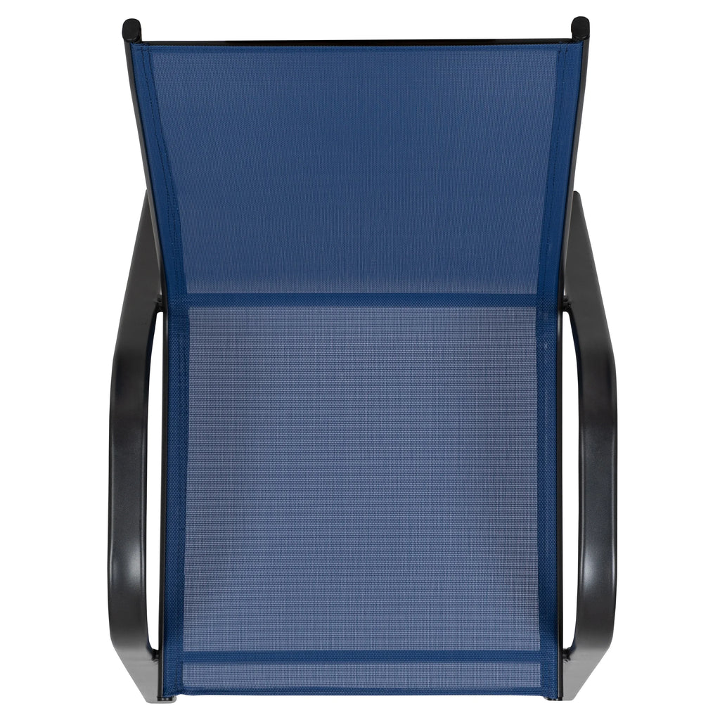 Emma + Oliver 4 Pack Gray Outdoor Stack Chair with Flex Comfort Material - Patio Stack Chair