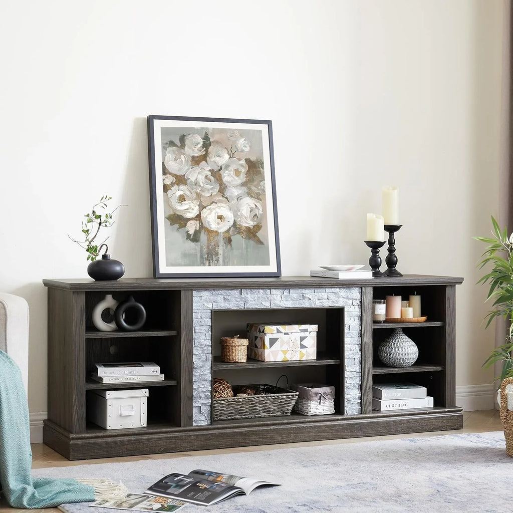 70 Inch TV Stand for TVs up to 80 Inch, Entertainment Center with Storage for Living Room, TV Console for Bedroom, Media Console for 40/50/55/60/65/70/75/80 Inch TV, White